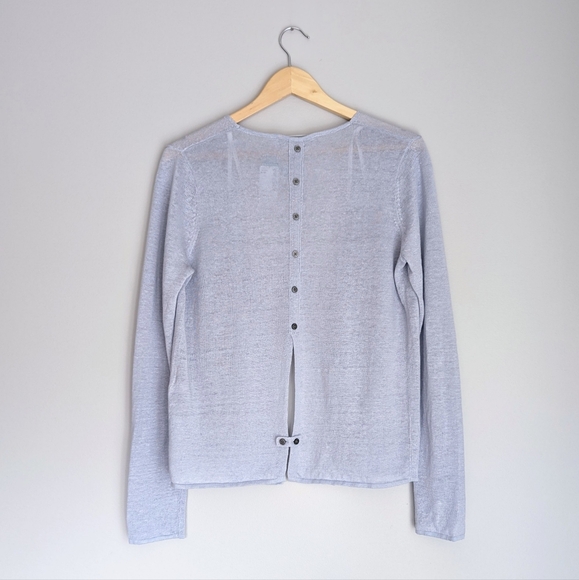 NWT Simons 100% Linen Button-Back Cardigan - Picture 3 of 11